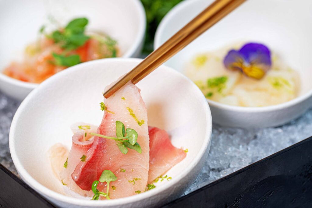 sashimi selection food concept