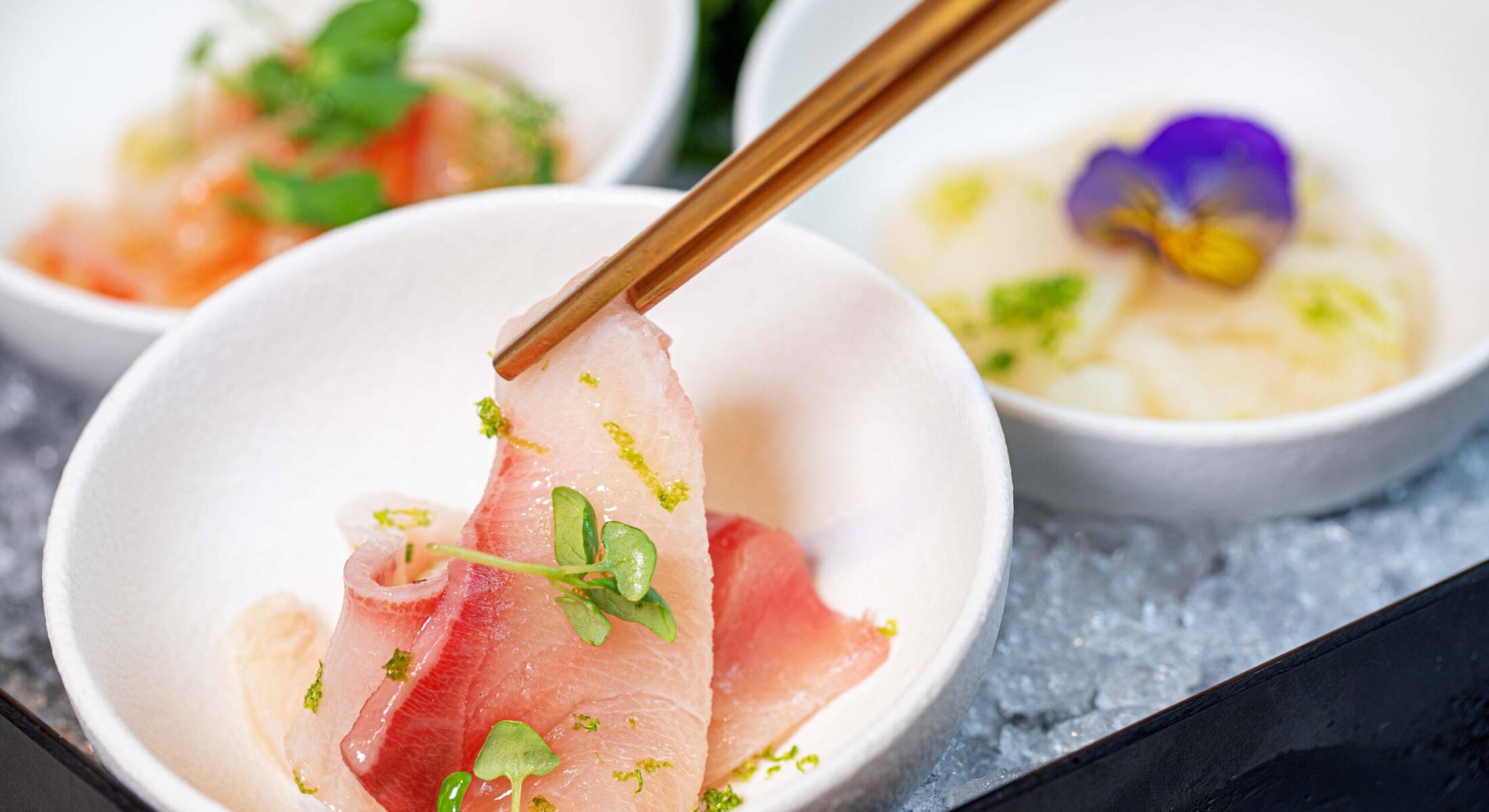 sashimi selection food concept
